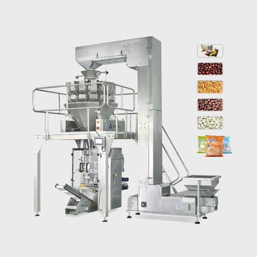 Grains packing machine with weighing system
